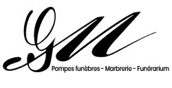 Monogramme calligraphique élégant formé des lettres g et M. Signature stylisée en blanc sur fond noir, symbole artistique.